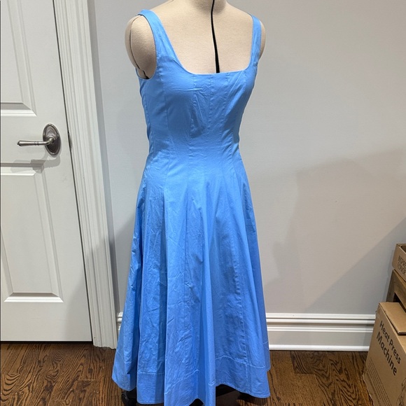 STAUD Wells Poplin Dress in Baby Blue/Periwinkle 6 - Picture 5 of 7